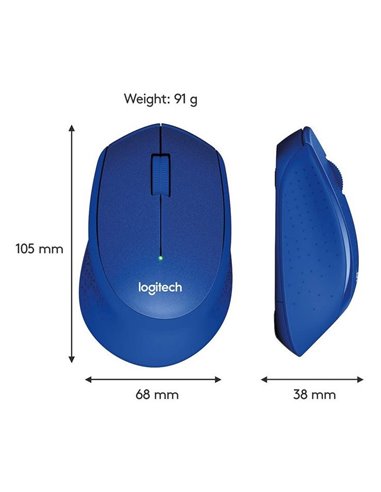 Беcпроводная мышь Logitech M330 Silent Plus, Синий