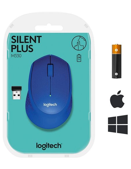 Беcпроводная мышь Logitech M330 Silent Plus, Синий