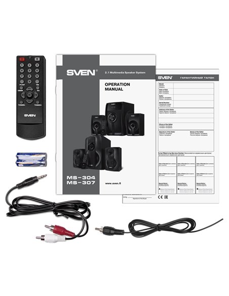 Компьютерные колонки 2.1 SVEN MS-304, Чёрный/Красный 