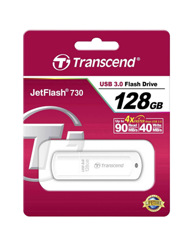 Memorie USB Transcend JetFlash 730, 128GB, Alb