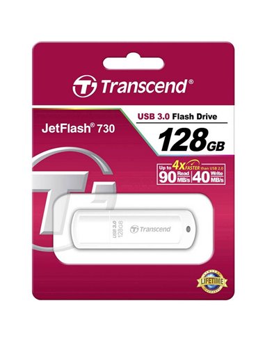 USB Flash накопитель Transcend JetFlash 730, 128Гб, Белый