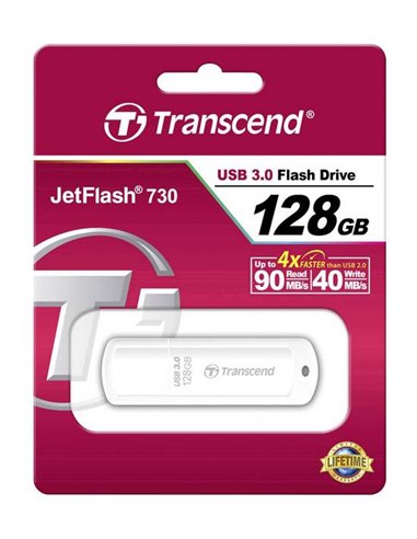 Memorie USB Transcend JetFlash 730, 128GB, Alb