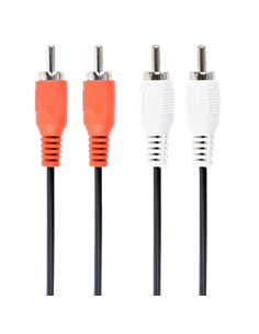 Аудиокабель Cablexpert CCA-2R2R-6, 2x RCA (M) - 2x RCA (M), 1,8м, Чёрный