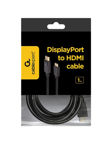 Видео кабель Cablexpert CC-DP-HDMI-1M, DisplayPort (M) - HDMI (M), 1м, Чёрный