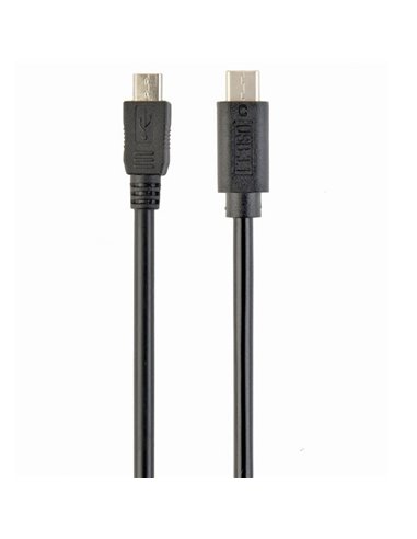 Кабель для зарядки и синхронизации Cablexpert CCP-USB2-mBMCM-1M, Micro-USB/USB Type-C, 1м, Чёрный