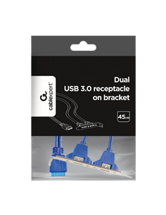 Двойная розетка USB 3.0 на кронштейне Cablexpert CC-USB3-RECEPTACLE, Синий 2