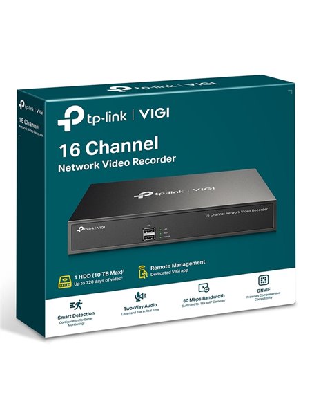 Видеорегистратор TP-LINK VIGI NVR1016H, Чёрный