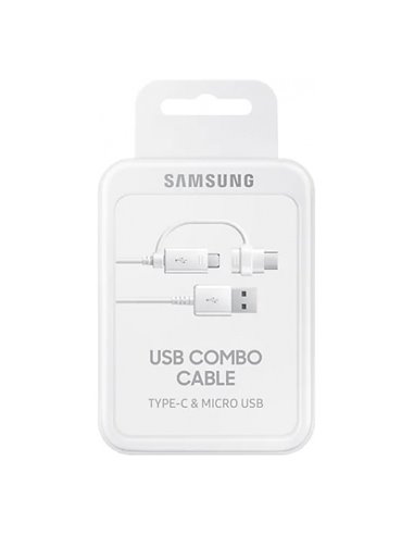 Cablu de încărcare Samsung EP-DG930DWEGRU, USB Type-A/Micro USB, USB Type-C, 1,5m, Alb