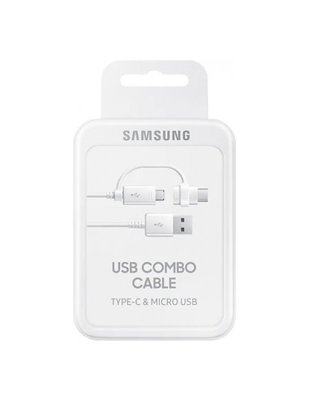 Cablu de încărcare Samsung EP-DG930DWEGRU, USB Type-A/Micro USB, USB Type-C, 1,5m, Alb