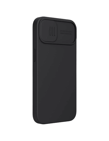 Husă Nillkin iPhone 15 Plus, CamShield Silky Silicone, Elegant Black