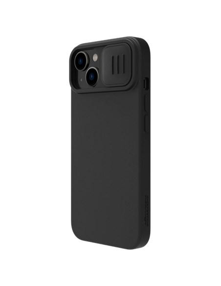 Husă Nillkin iPhone 15 Plus, CamShield Silky Silicone, Elegant Black