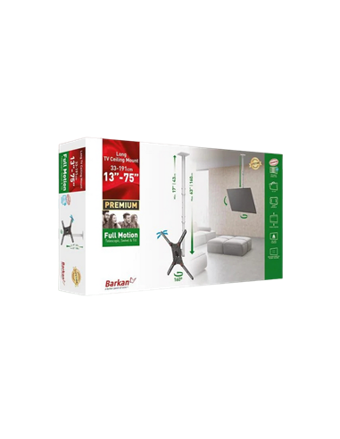 Suport TV tavan Full-motion BARKAN 4500L, Negru
