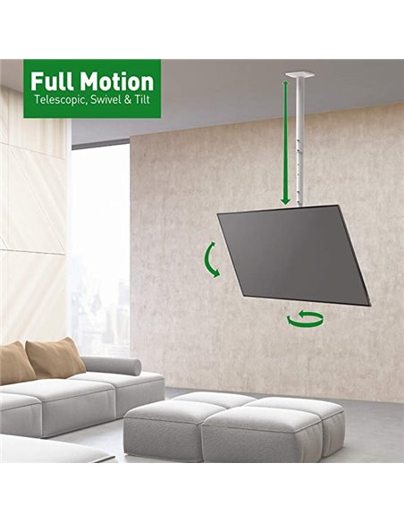 Suport TV tavan Full-motion BARKAN 4500L, Negru