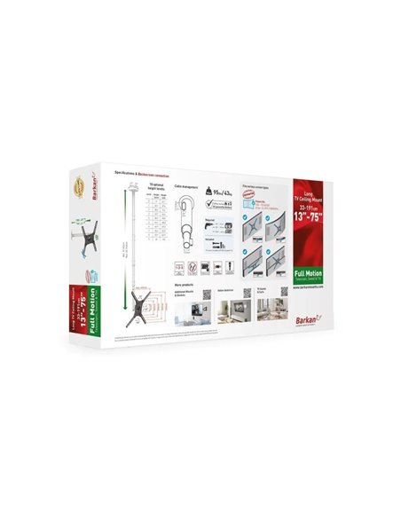 Suport TV tavan Full-motion BARKAN 4500L, Negru