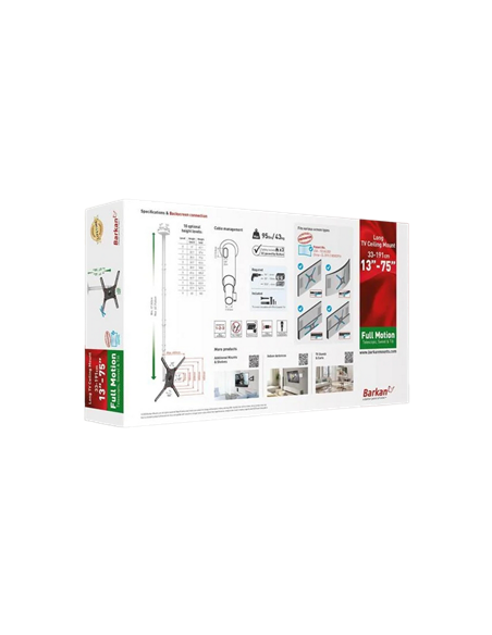Suport TV tavan Full-motion BARKAN 4500L, Negru
