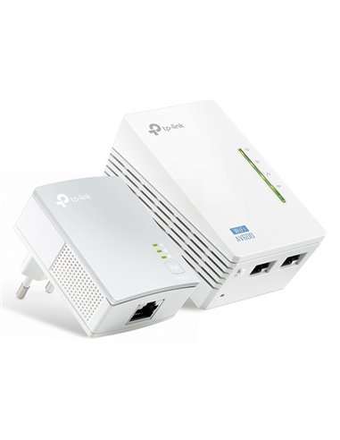 Wi-Fi + Powerline adapter TP-LINK TL-WPA4220 KIT, AV600, 600 Mbps, Alb