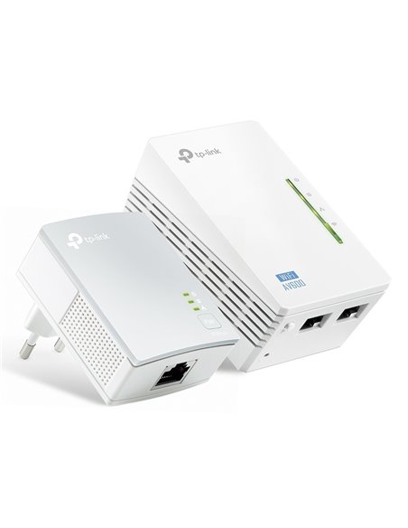 Wi-Fi + Powerline adapter TP-LINK TL-WPA4220 KIT, AV600, 600 Mbps, Alb