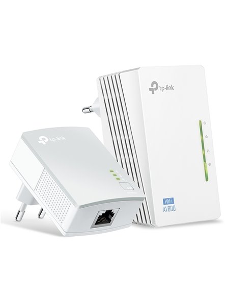 Wi-Fi + Powerline adapter TP-LINK TL-WPA4220 KIT, AV600, 600 Mbps, Alb