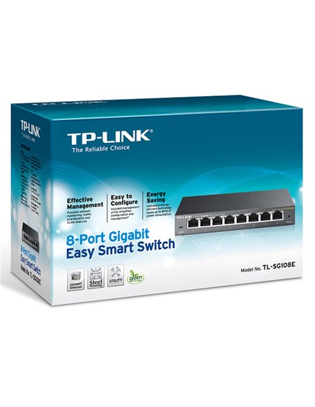Switch de rețea TP-LINK TL-SG108E, 8x 10/100/1000 Mbps