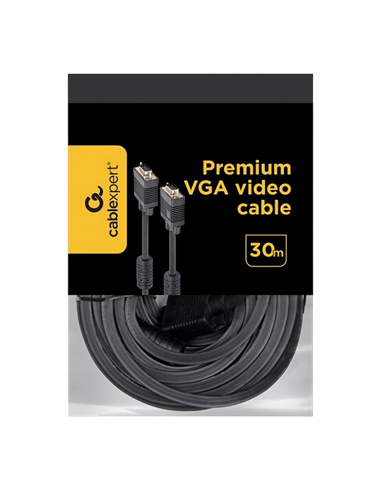 Cablu Video Cablexpert CC-PPVGA-30M-B, VGA D-Sub (M) - VGA D-Sub (M), 30m, Negru