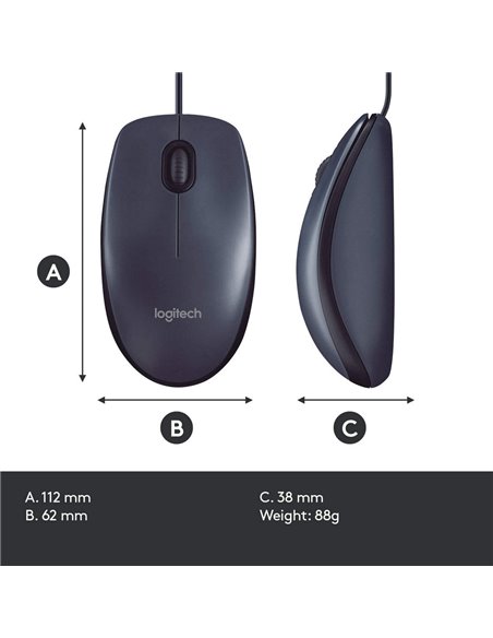 Mouse Logitech B100, Negru