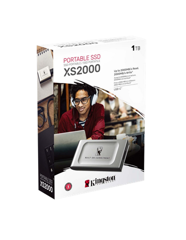 SSD portabil extern Kingston XS2000 BoC, 1 TB, Argintiu (SXS2000/1000GA)