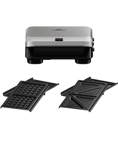 Aparat pentru sandwich multifunctional Braun SM5005 SILVBK, Negru | Argintiu