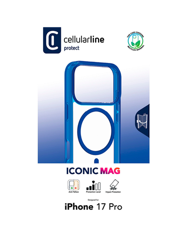 Чехол Cellularline Iconic Mag для Apple iPhone 17 Pro, Синий