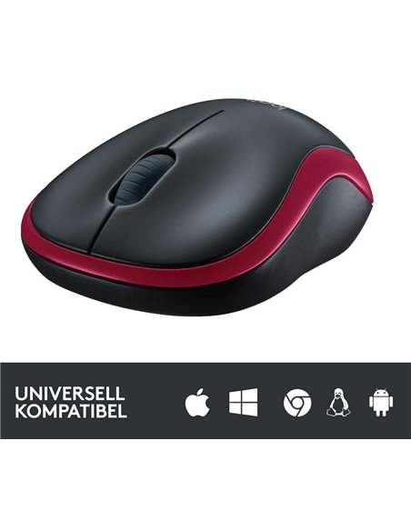 Беcпроводная мышь Logitech M185, Красный