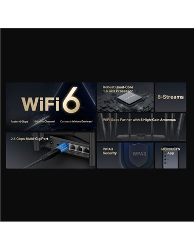 Router fără fir MERCUSYS MR90X, Negru