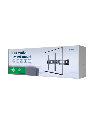 Suport de perete înclinat și pivotant Gembird WM-55ST-03, Negru