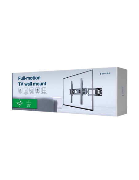 Suport de perete înclinat și pivotant Gembird WM-55ST-03, Negru