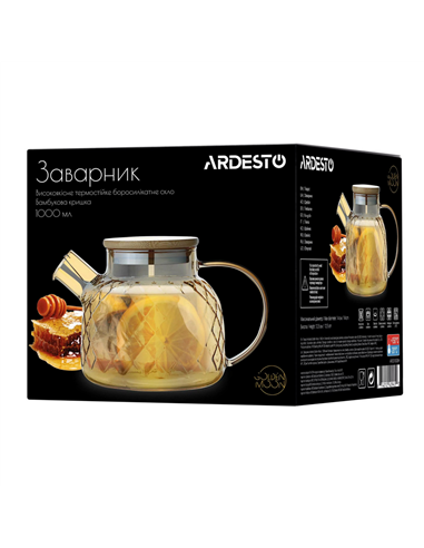 Ceainic cu infuzor Ardesto Golden Moon AR3010GBH, 1L, Auriu