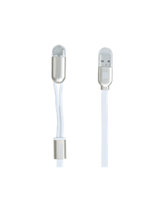 Cablu încărcare și sincronizare Remax RC-025t, Lightning, micro-USB/USB Type-A, 1m, Alb 2