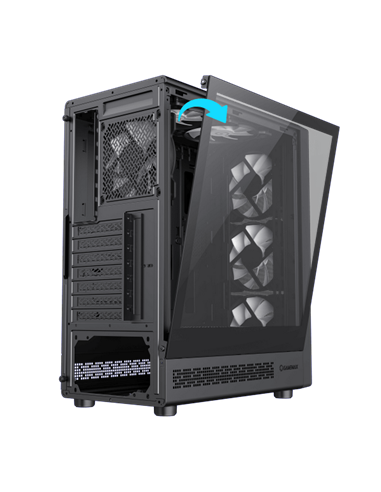 Carcasă PC Gamemax Storm 2 AB, Midi-Tower, Fără PSU, Negru