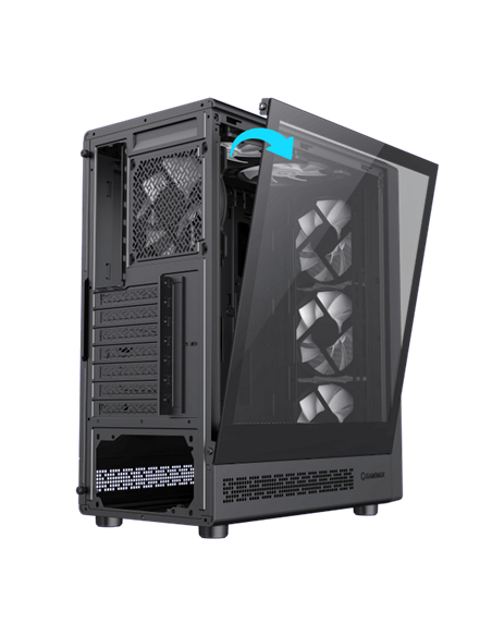 Carcasă PC Gamemax Storm 2 AB, Midi-Tower, Fără PSU, Negru