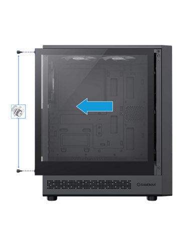 Carcasă PC Gamemax Storm 2 AB, Midi-Tower, Fără PSU, Negru