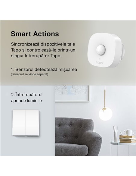 Comutator inteligent de lumină TP-LINK Tapo S220, Alb