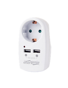 Încărcător Energenie EG-ACU2-02, Alb
