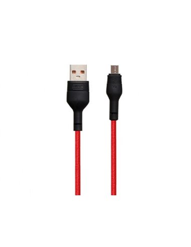 Кабель для зарядки и синхронизации XO NB55, Micro-USB/USB Type-A, 1м, Красный
