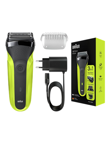 Aparat de ras electric Braun 300BT, Negru | Verde