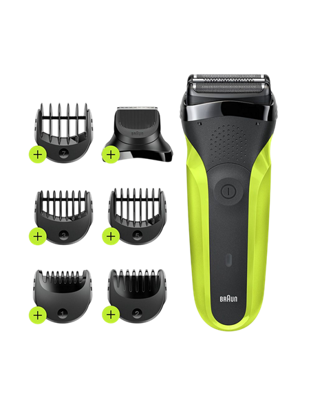 Электробритва мужская Braun 300BT, Черный | Зелёный