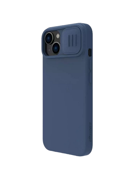 Husă Nillkin iPhone 15 Plus, CamShield Silky Silicone, Albastru Marin