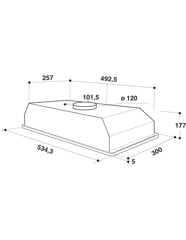 Hota încorporabilă Whirlpool WCT 64 FLY X, Oțel inoxidabil