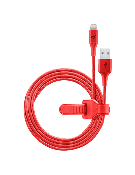 Кабель для зарядки и синхронизации Cellularline Satellite MFI, USB Type-A/Lightning, 1м, Красный