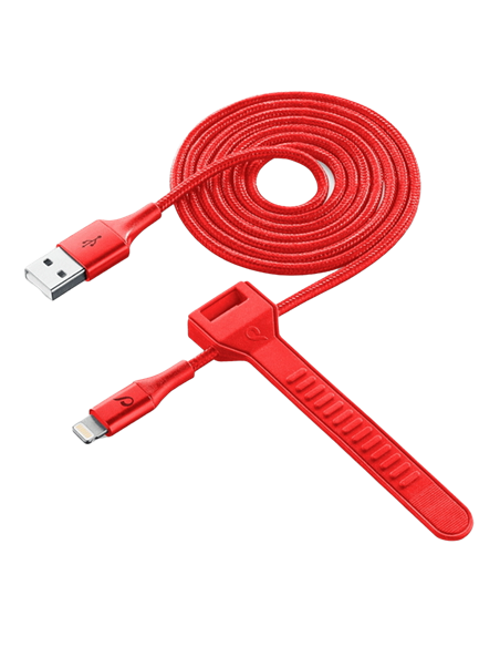 Кабель для зарядки и синхронизации Cellularline Satellite MFI, USB Type-A/Lightning, 1м, Красный