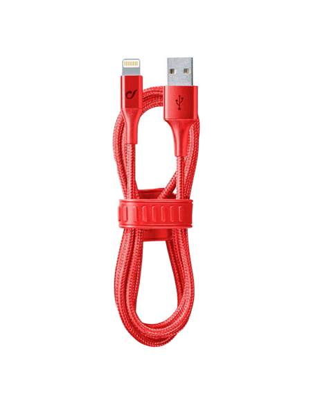 Cablu încărcare și sincronizare Cellularline Satellite MFI, USB Type-A/Lightning, 1m, Roșu