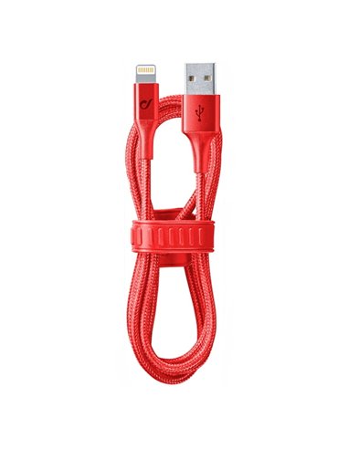 Кабель для зарядки и синхронизации Cellularline Satellite MFI, USB Type-A/Lightning, 1м, Красный
