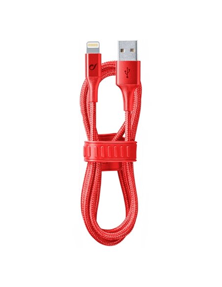 Cablu încărcare și sincronizare Cellularline Satellite MFI, USB Type-A/Lightning, 1m, Roșu