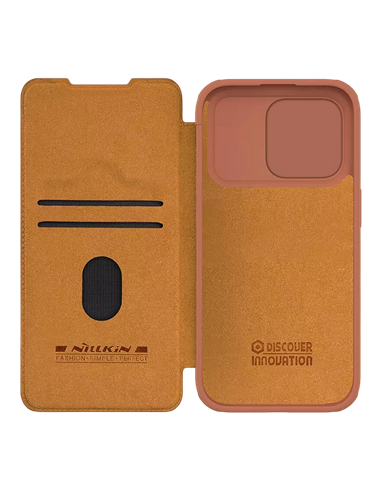 Чехол книжка Nillkin iPhone 15 Pro - Qin Pro, Коричневый